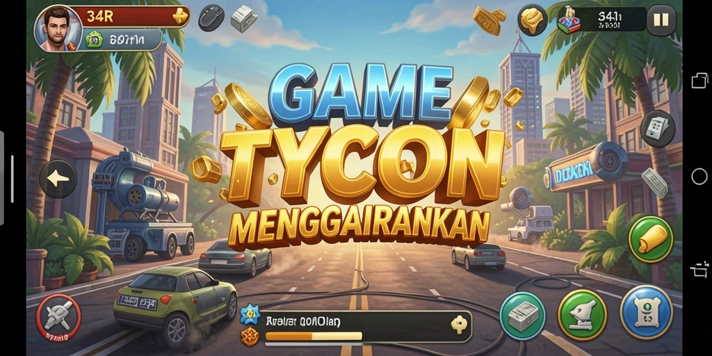 Screenshot utama 34R menampilkan gameplay Tycoon yang menarik.