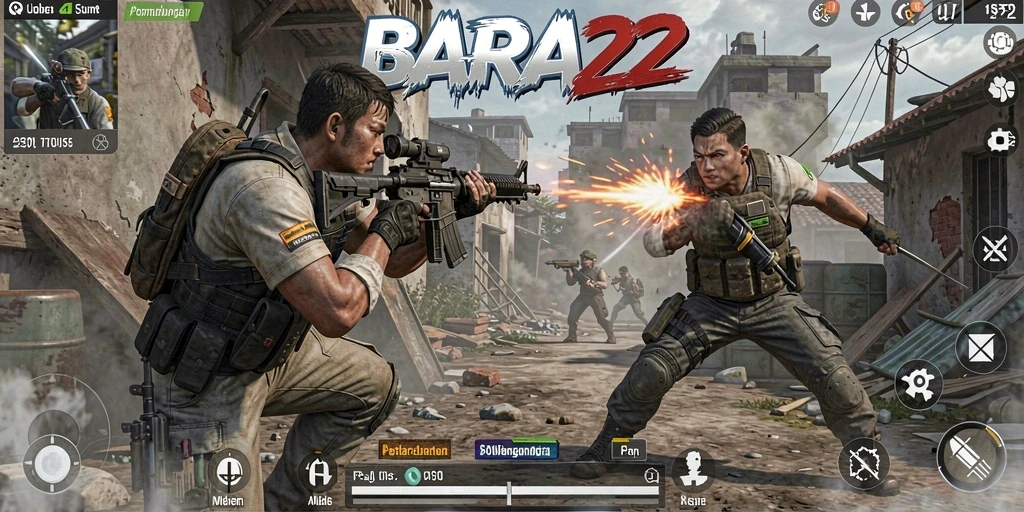 Tampilan gameplay seru dan intens di BARA22.