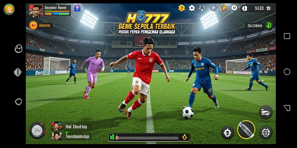Tangkapan layar gameplay HO777 menampilkan momen mendebarkan pertandingan sepak bola.