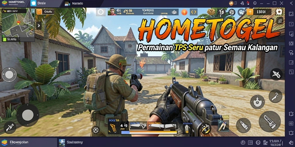 Tampilan gameplay seru dari HOMETOGEL yang penuh aksi.