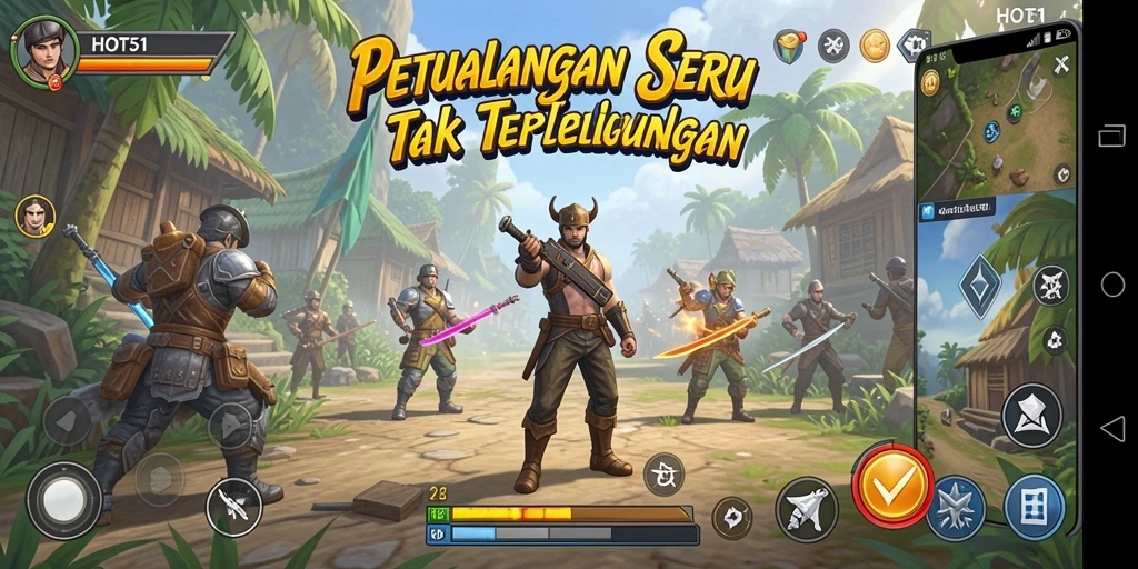 Tampilan gameplay HOT51 yang seru dan penuh tantangan.