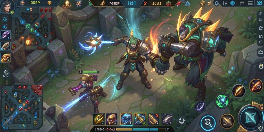 Tampilan gameplay seru dari IDRRP di arena pertarungan MOBA.