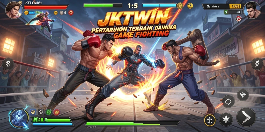 Tampilan gameplay JKTWIN yang seru dan penuh aksi Fighting.