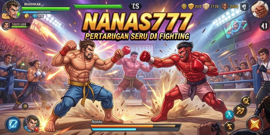 Tampilan gameplay seru dari NANAS777 saat pertarungan berlangsung.