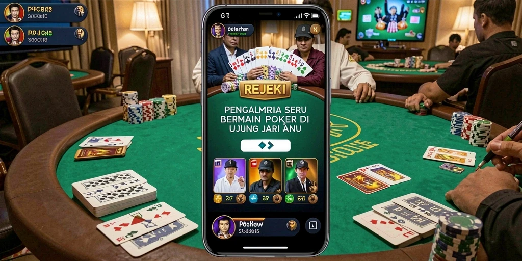 Tampilan gameplay poker yang mendebarkan dan seru.