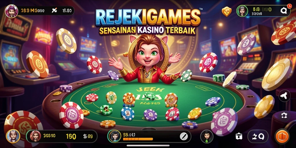 Screenshot utama REJEKIGAMES menampilkan gameplay Kasino yang seru.
