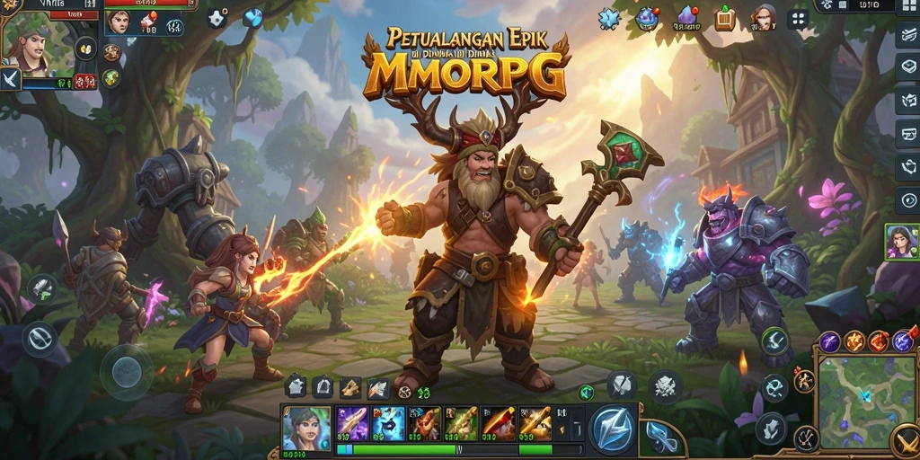 Gameplay epik di dunia fantasi MMORPG VM108.