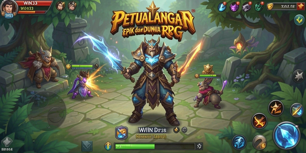 Tampilan screenshot gameplay RPG WIN33 yang memukau.