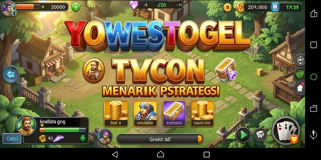Tangkapan layar utama YOWESTOGEL menampilkan gameplay strategi Tycoon yang seru.
